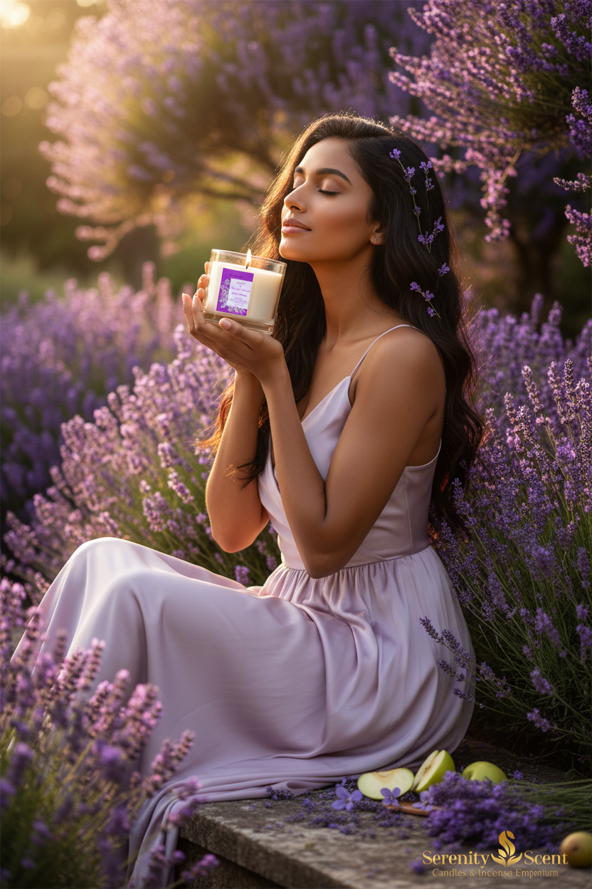 Apple & Lavender Serenade South Asian Woman