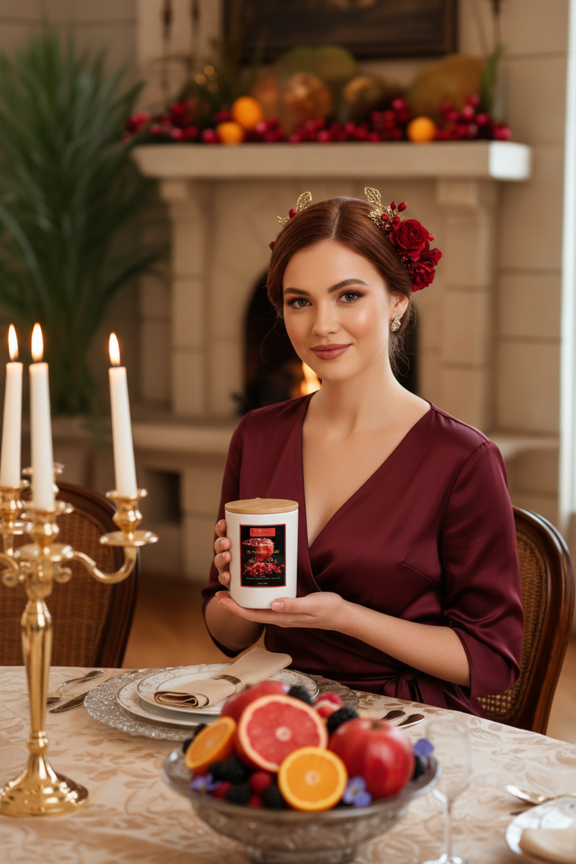 Pomegranate & Blackberry Noir Lifestyle - Label on Ceramic