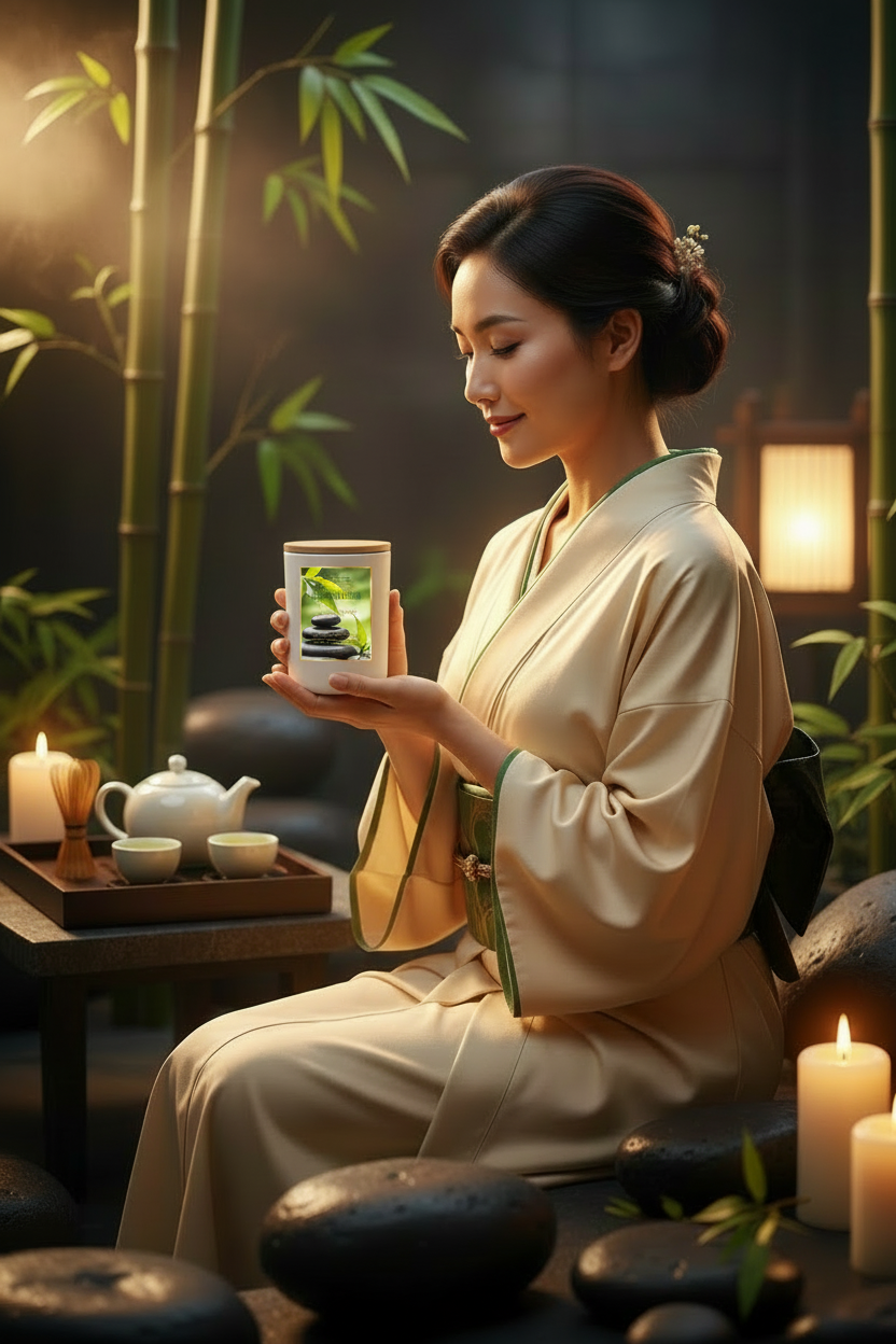 Zen & Vibe Japanese Woman — With Label, No Logo